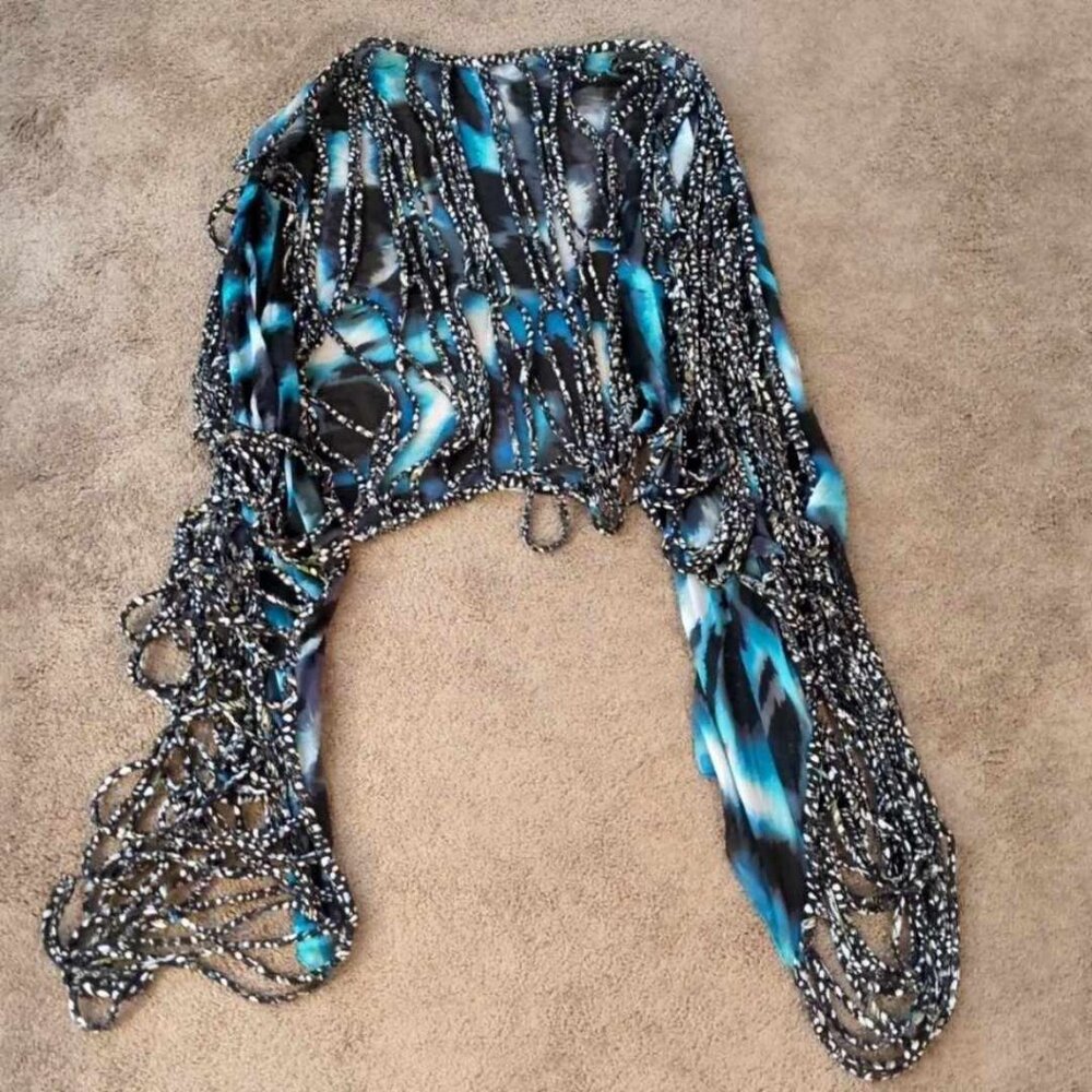 Diane Von Furstenberg DVF Rare Stole Lowndres Spaghetti Scarf Luxury Chic Glamou